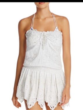 Surf Gypsy White Eyelet Lace Swim Coverup Dress
